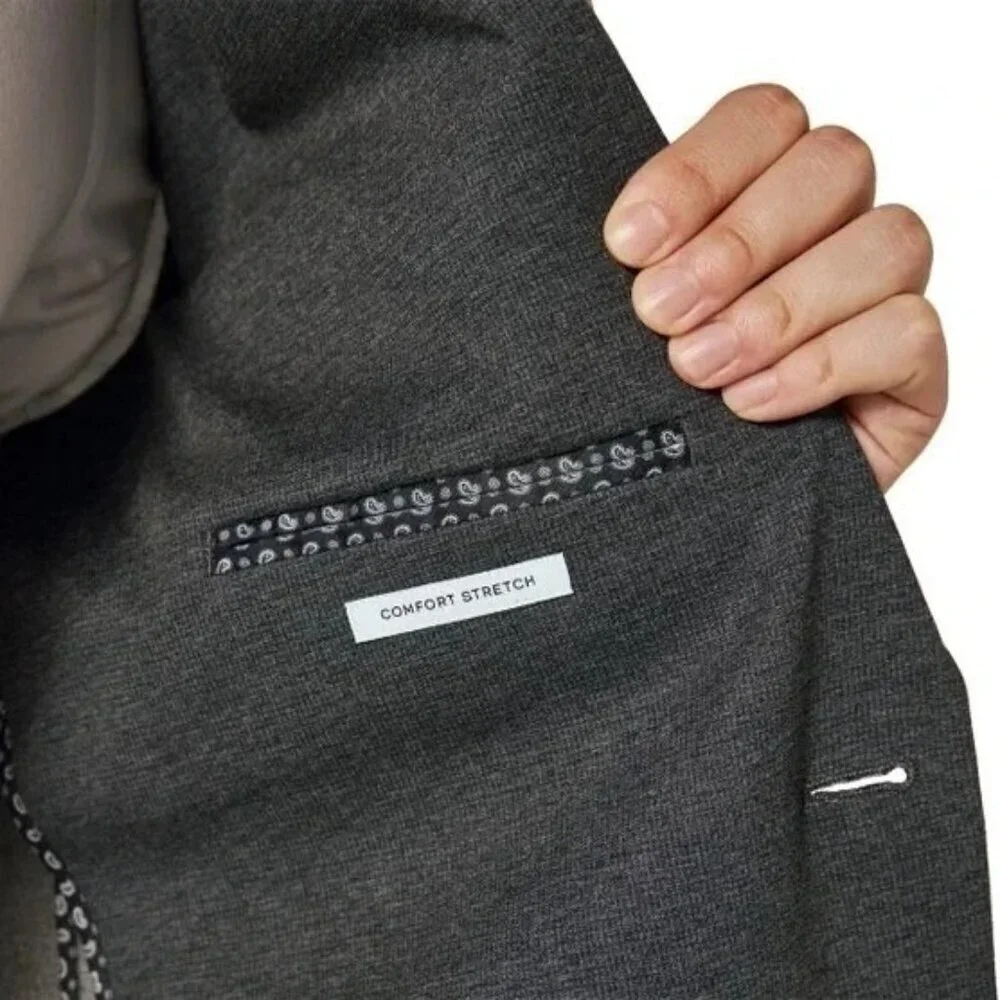 Infinity Linearflex Men's XXL Gray Suit Jacket Stretch Fabric Double Vent M0777